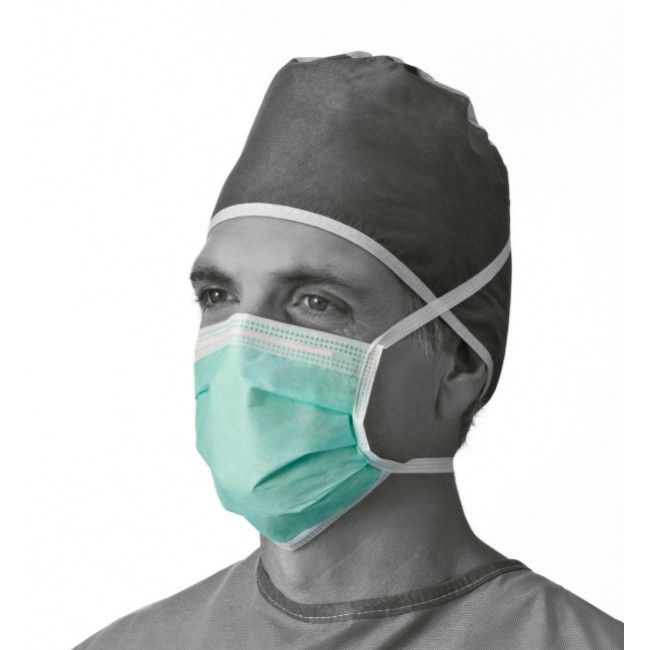Mask   Face Surgical Anti Fog Standard Tape Green