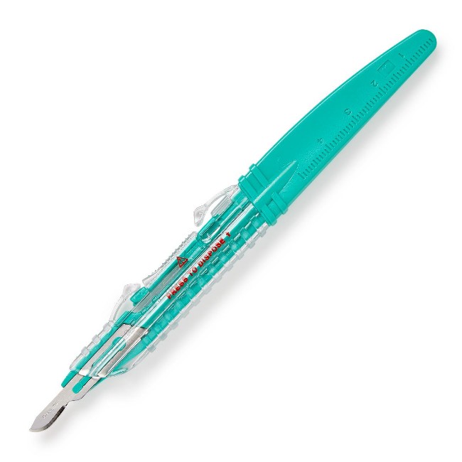 Scalpel   Safety  Disposable Safety Scalpel With Stainless Steel Blade   Sterile   No  15