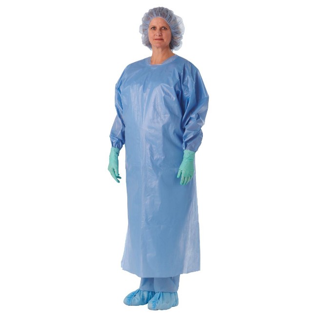 Gown  Isolation  Coated  Ovrhead  Blue  Xxl