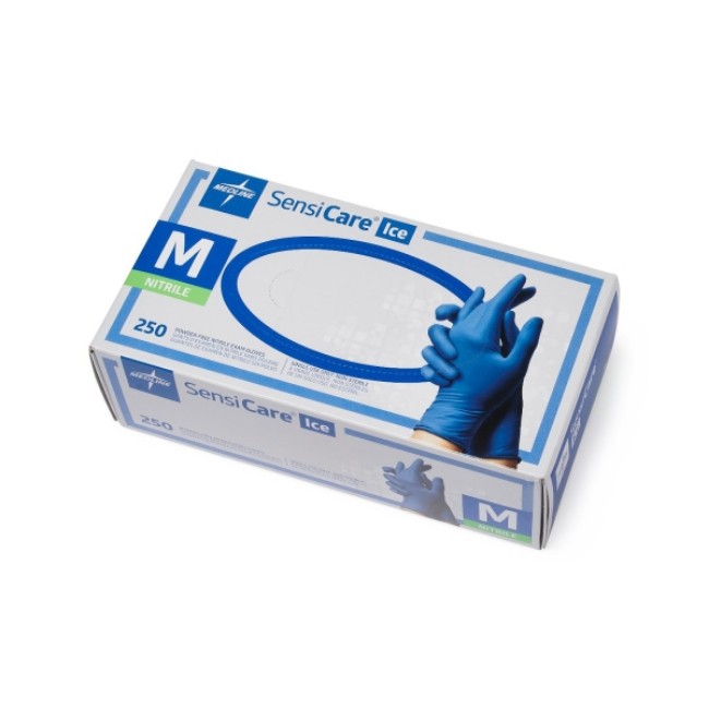 Gloves  SensiCare Ice Powder Free Nitrile Exam Gloves  Size M