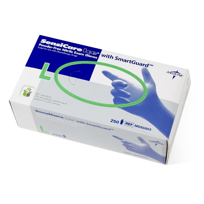 Gloves  Sensicare Ice Powder Free Nitrile Exam Gloves With Smartguard Film   Size L