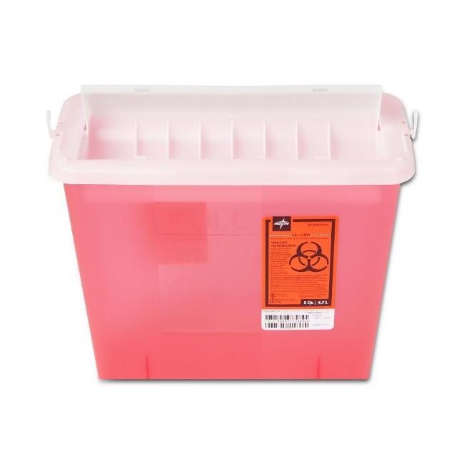 Patient Room Sharps Container With Flap   Red   3 Gal 