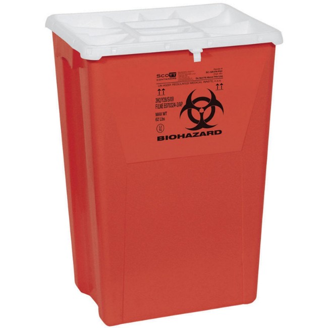 Sharps Containers  Pg Ii Flat Sharps Container   Red   18 Gal 