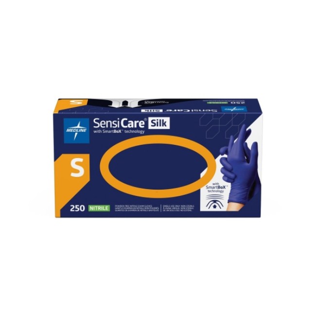 Gloves  Sensicare Silk Nitrile Exam Gloves With Smartbox Technology   Size S