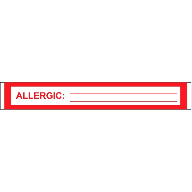 Label   Allergic   6X1   Red White