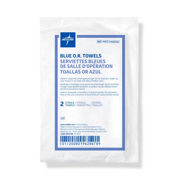 Towels  Sterile Disposable Or Towel   Blue   2 Pk