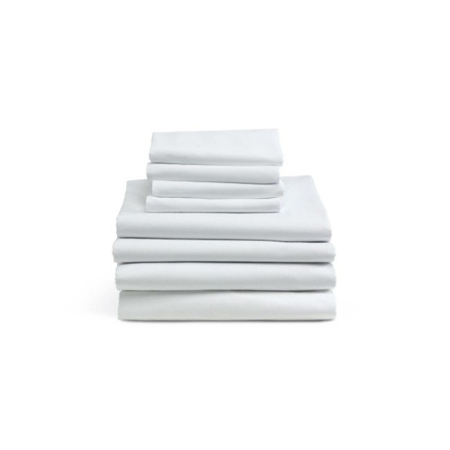 Sheets  Draw Sheet   Percale   White With Blue Stitching   55  Cotton 45  Polyester   54  X 72   60 Case