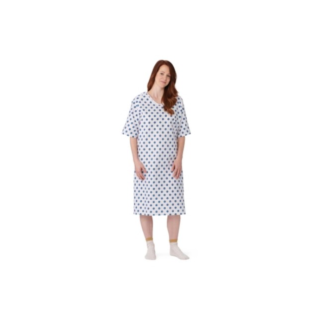 Patient Gown With Angle Back And Side Ties   Snowflake Print   One Size Fits Most