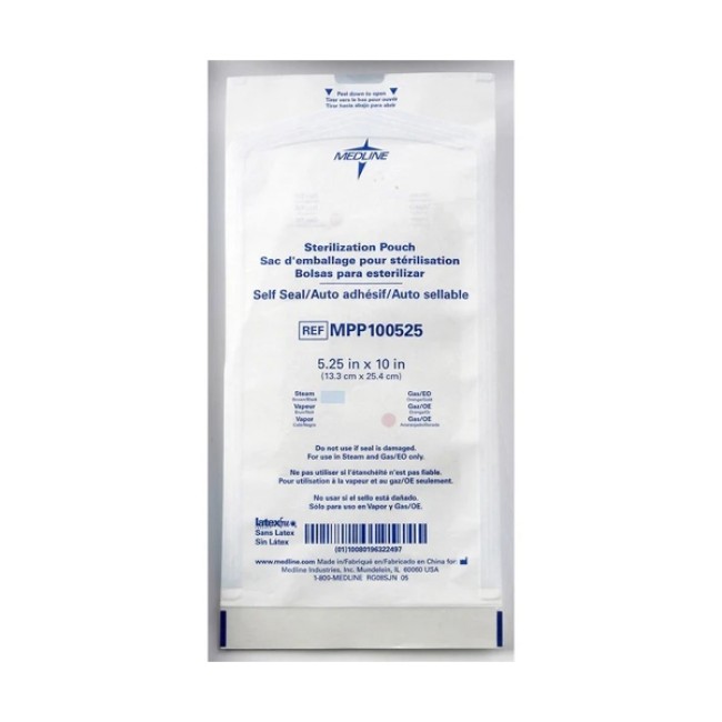 Pouches  Steam And Gas Self Seal Sterilization Pouch   5 25  X 10 