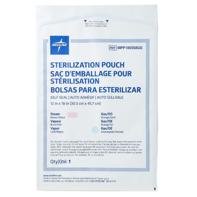 Pouches  Steam And Gas Self Seal Sterilization Pouch   12  X 18 