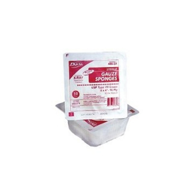 Gauze Sponge Dukal  Premium Care Usp Type Vii   X Ray Detectable 4 X 4 Inch 10 Per Pack Sterile 16 Ply Square