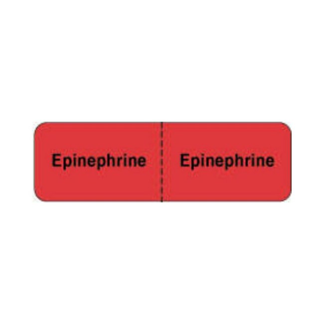 Drug Label With Date   Time   Initial    Iv Epinephrine   2 7 8  X 7 8   Fluorescent Red   1000 Roll