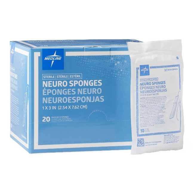 Sponge   Neuro  X Ray Detectable Sterile Neuro Sponge   1  X 3   10 Pack