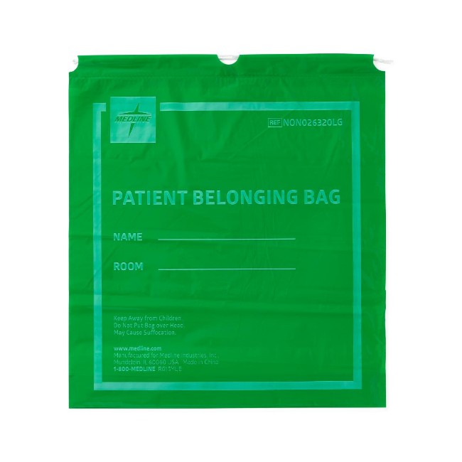 Patient Belongings Bags  Patient Belongings Bag With Drawstring   Lime Green   18  X 20 