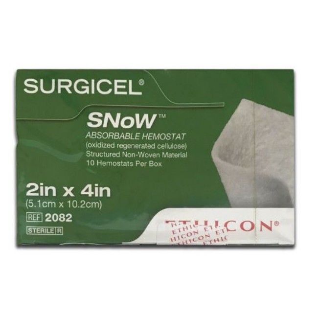 Agent Hemostatic 4X2in Oxidized Regenerated Cellulose Structured Nonwoven Needle Punched With Interlocking Fibers Surgicel Snow