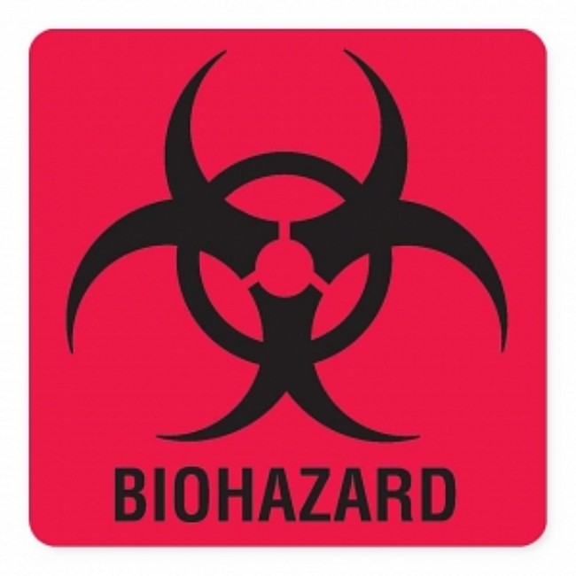 Label  Biohazard  6 X 6