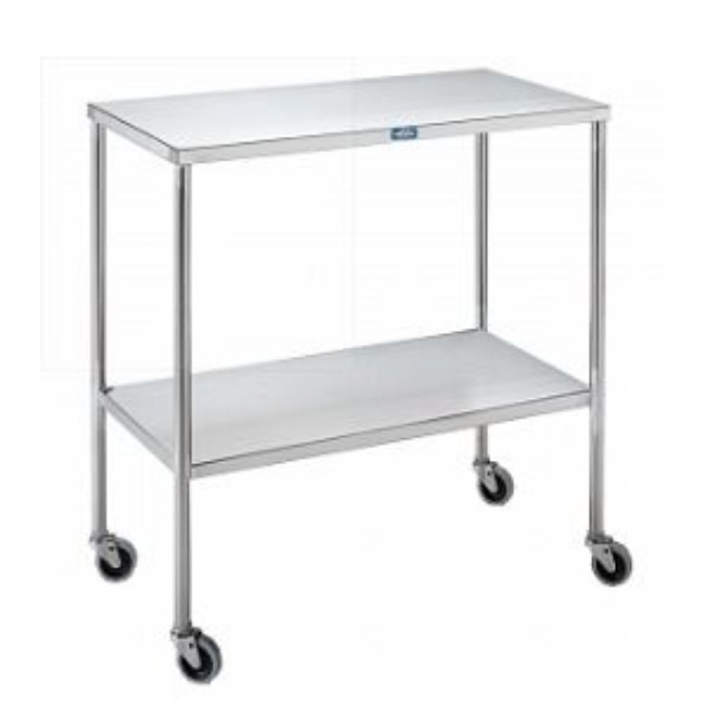Stainless Steel Instrument Table With Shelf And Casters   33  X 18  X 34 