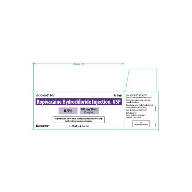 Injections  Ropivacaine Hcl Injection   Single Dose Vial   5 Mg Ml   10 X 20 Ml