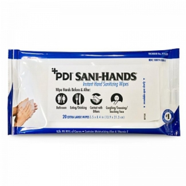 Hand Wipes  Sani Hands Bedside Wipe Pack   5 5  X 8 4 