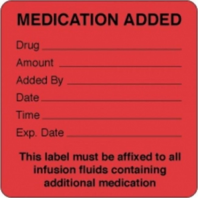 Label  Medication Added  2 1 2X2 1 2   Red