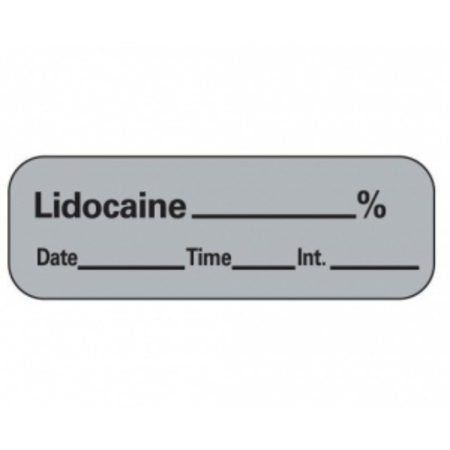 Label  Lidocaine  1 1 2X1 2  Gray  600 Roll