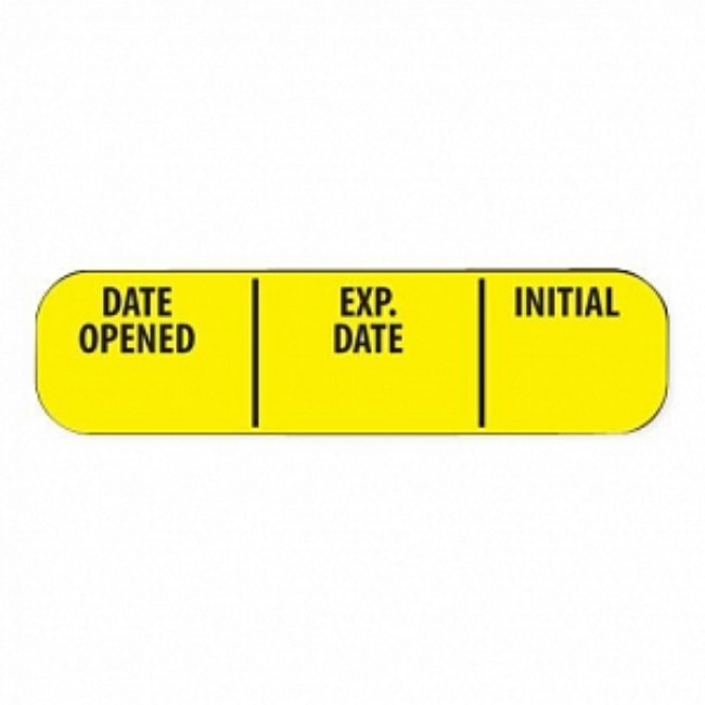 Label  Date Opened Exp Date Initial  Yelw