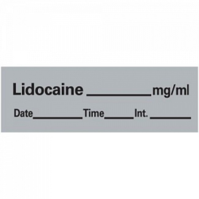 Label Drug  Lidocaine  Gray
