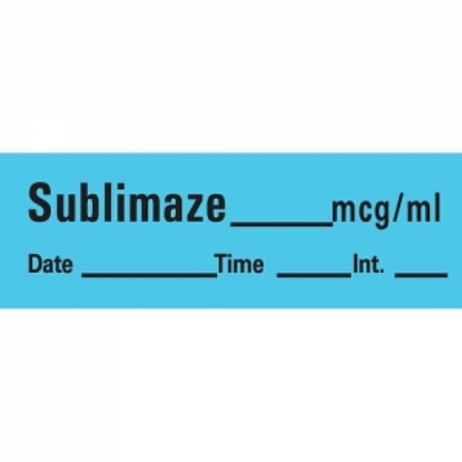 Label Drug  Sublimaze  Blue