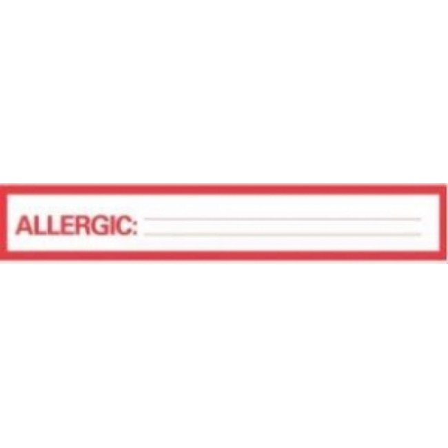 Label  Allergic Tape  Stock Chart