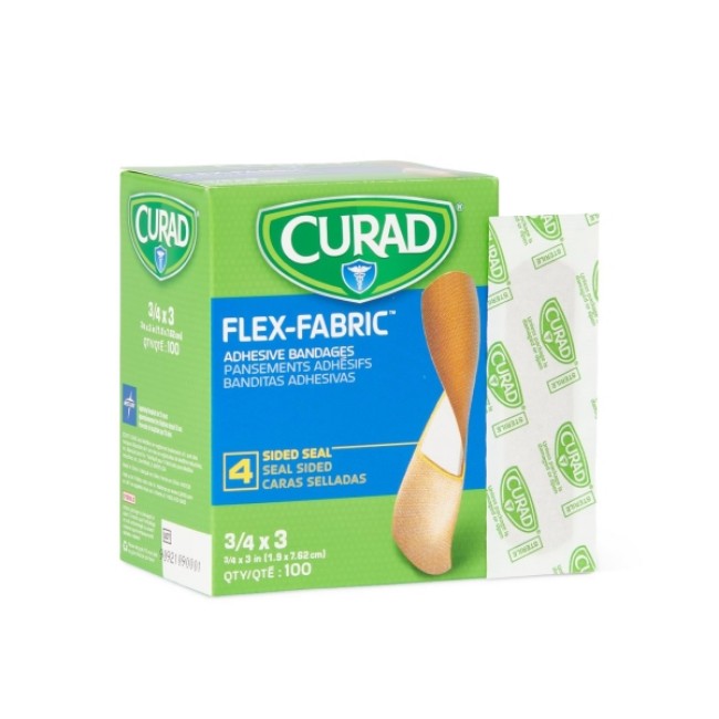 Bandages  Curad Flex Fabric Adhesive Bandages   3 4  X 3  Strips   100 Bx