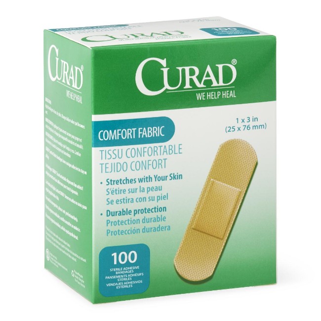 Bandages  Curad Comfort Adhesive Bandages   1  X 3   2 5 Cm X 7 6 Cm 