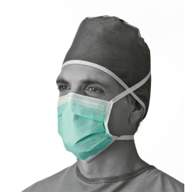 Masks  Surgical Face Mask With Ties And Anti Fog Adhesive Tape   Green