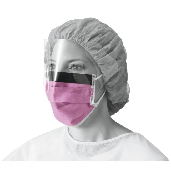 Masks  Astm Level 3 Procedural Face Mask With Eye Shield And Ear Loops   Anti Fog Foam   Anti Glare Strip   Purple