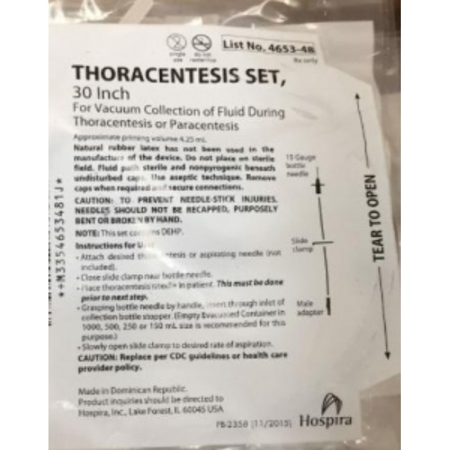 Set  Thoracentesis  15G Bottle Ndl  30