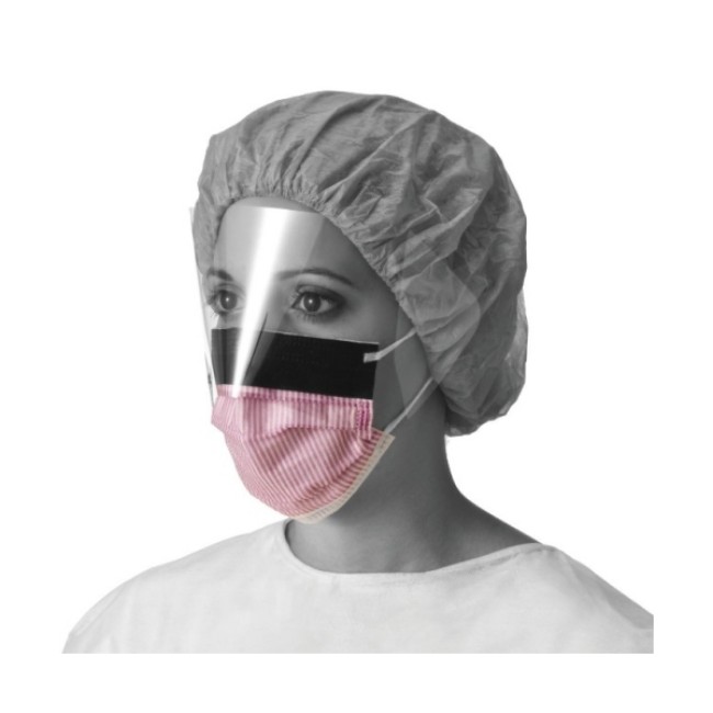 Masks  Astm Level 3 Procedural Face Mask With Eye Shield And Ear Loops   Anti Fog Foam   Anti Glare Strip   Pink