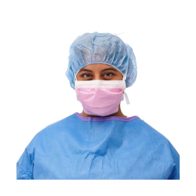 Masks  Astm Level 3 Surgical Face Mask With Anti Fog Foam  Ties   And Cellulose Inner Outer Facings   Pink