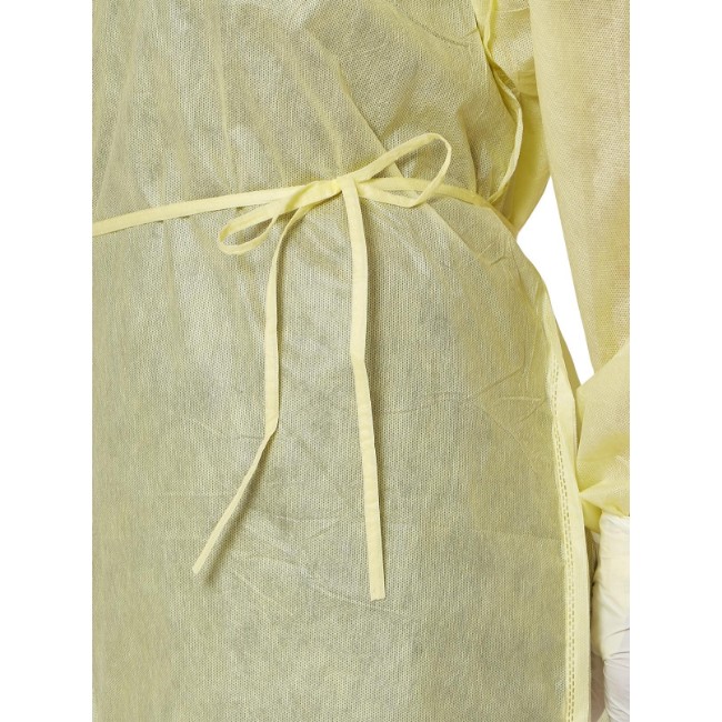 Gown  Iso  Medwght  Side Neck Tie  Yel  Reg