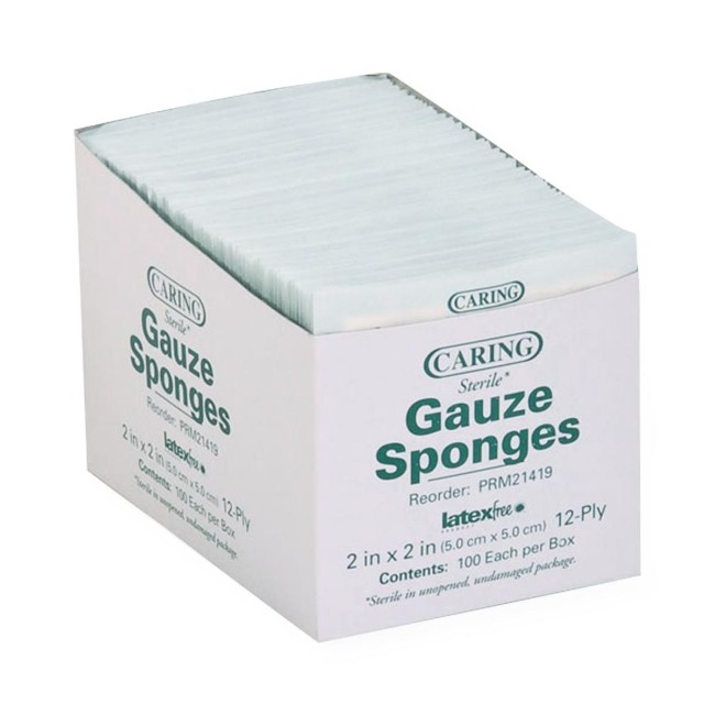 Gauze Sponges  Woven Sterile 12 Ply Gauze Sponges   2  X 2 