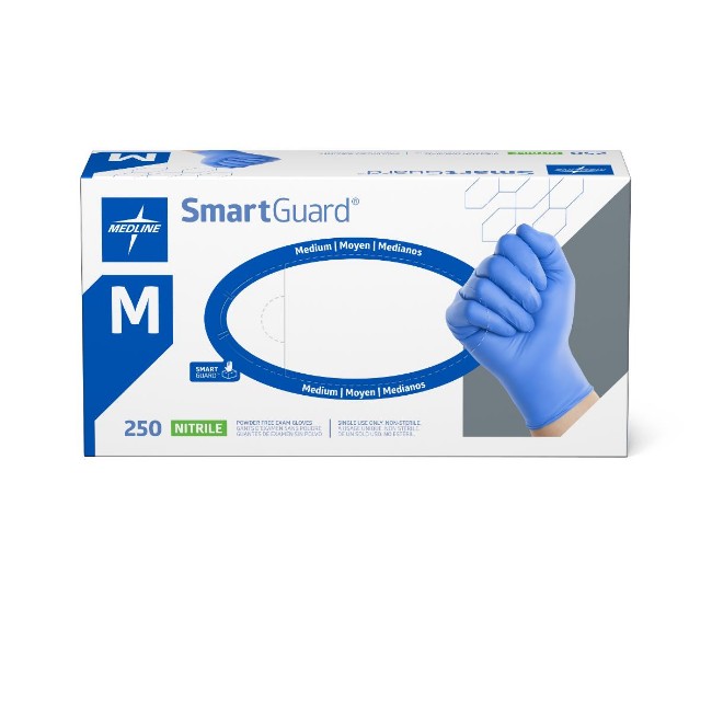 Gloves  Smartguard Powder Free Nitrile Exam Gloves   Size M   250 Box