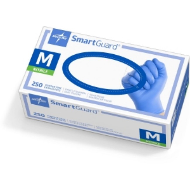 Gloves  Smartguard Powder Free Nitrile Exam Gloves   Size M   250 Box