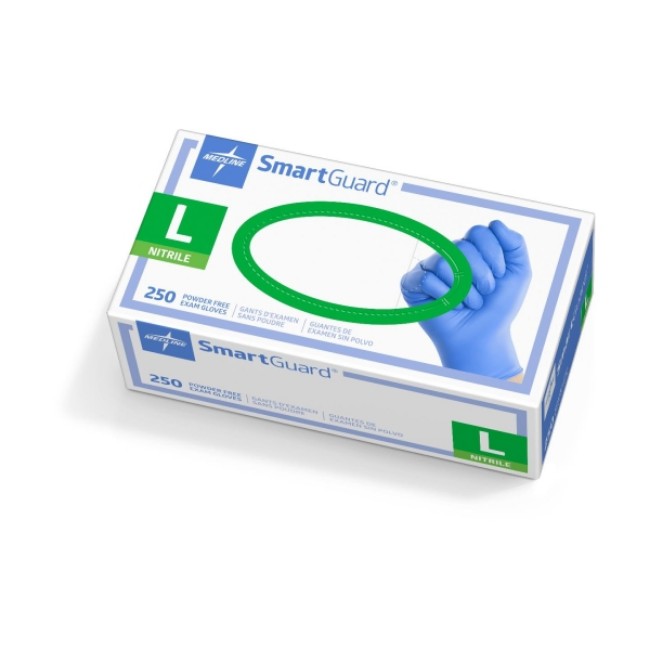 Gloves  Smartguard Powder Free Nitrile Exam Gloves   Size L   250 Box