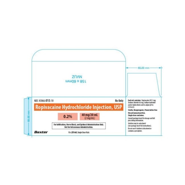 Injections  Ropivacaine Hcl Injection   Single Dose Vial   2 Mg Ml   10 X 20 Ml