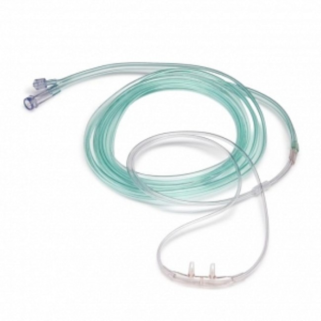 Respiratory Cannulas  Divided Nasal Cannula   Adult   7  Tubing   Pigtail