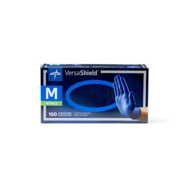 Gloves  Versashield Textured Powder Free Nitrile Exam Gloves   Size M