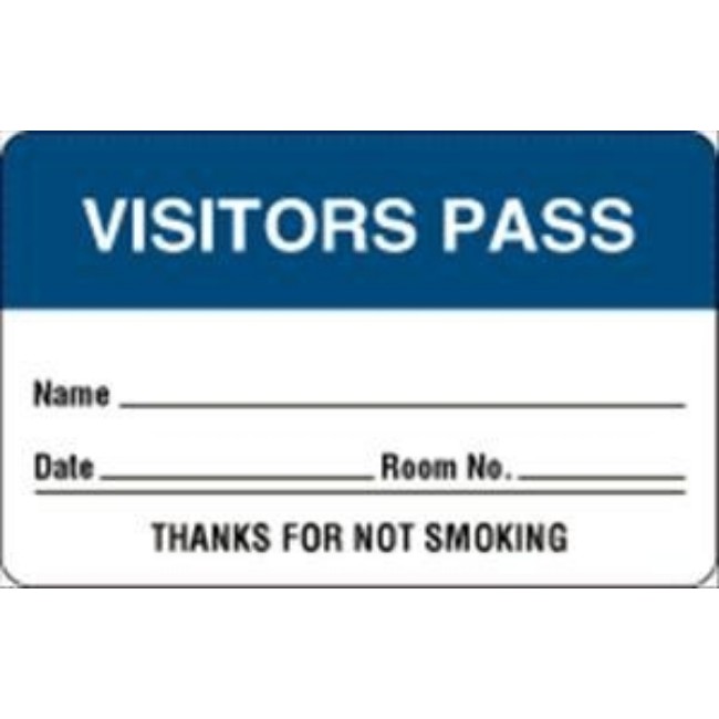 Label  Visitors Pass Blu 500 Roll