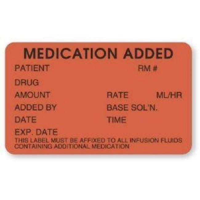 Label  Medication Added  Fl Red 600 Roll