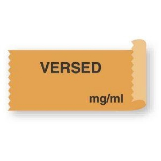 Labels   Versed Mg Ml  Anesthesia Label Tape   Orange   1  Core Roll