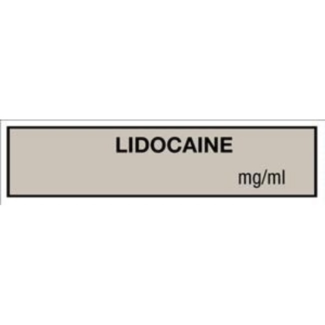 Label  Lidocaine Gray 500 Roll
