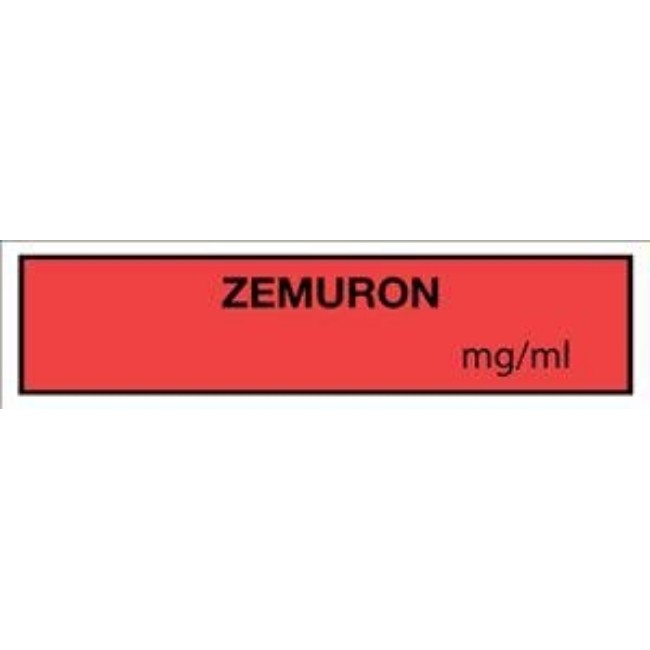 Label  Zemuronmg Mi Fl Red 500 Roll