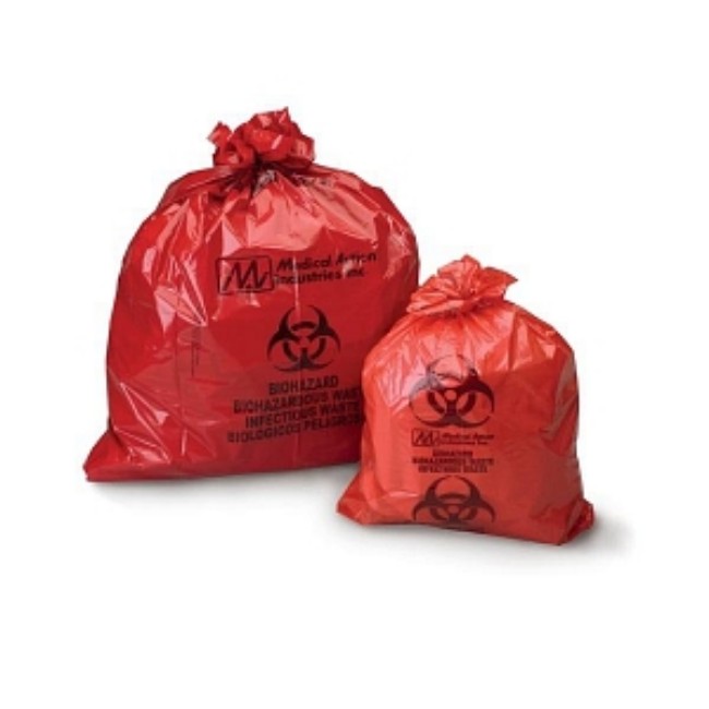 Bag  Biohazard  Red  23X23  Disp Box
